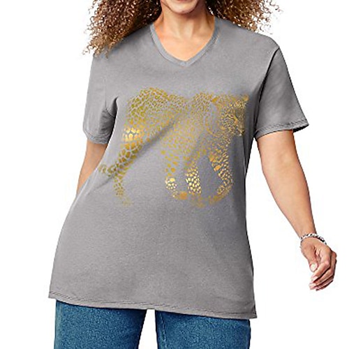 

T shirt Tee Femme Blanche Rose Claire Violet Graphic Papillon Imprimer Manche Courte du quotidien Fin de semaine basique Col V Normal Standard Papillon Peinture Grande Taille XL