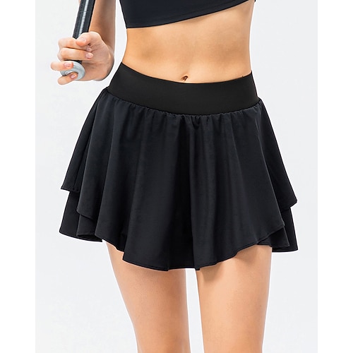 

Per donna Gonna da tennis Gonna da golf Gonne da golf Con Tasche Traspirazione umidità Leggero Gonne Standard Con pantaloncini interni Tinta unica Estate Allenamento in palestra Tennis Golf