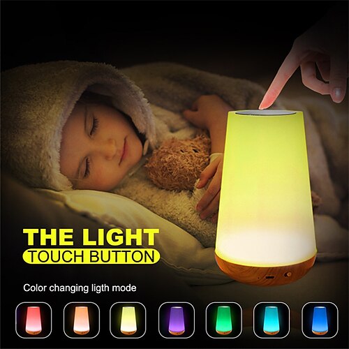 

13 changement de couleur veilleuse rgb télécommande tactile dimmable lampe portable table lampes de chevet usb rechargeable lampe de nuit