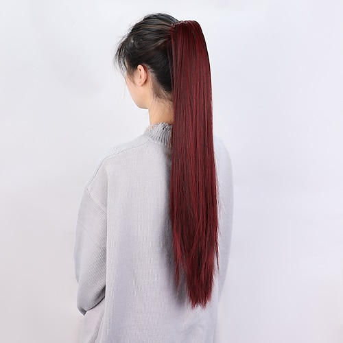 

Extension à clip Queue-de-cheval Doux / Ajustable / Classique Cheveux Synthétiques Pièce de cheveux Extension des cheveux Droit 26 pouces Soirée / Cadeau Noël / Usage quotidien