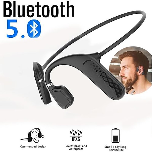 

Auriculares inalámbricos bluetooth 5.0 estéreo de alta fidelidad Auriculares abiertos de conducción ósea con micrófono Bluetooth Auriculares impermeables de larga espera para correr, deportes,