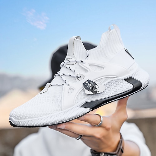 

Per uomo Scarpe da ginnastica Uncinetto Scarpe comfort Per sport Informale Giornaliero Ufficio e carriera Footing PVC Tessitura volante Traspirante Stivaletti / tronchetti Nero Bianco Giallo Mimetico