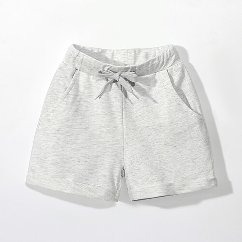 

Baby Unisex Tilbake til Skolen Shorts Ensfarget Snorer Avslappet 3-8 år Sommer lysegrå