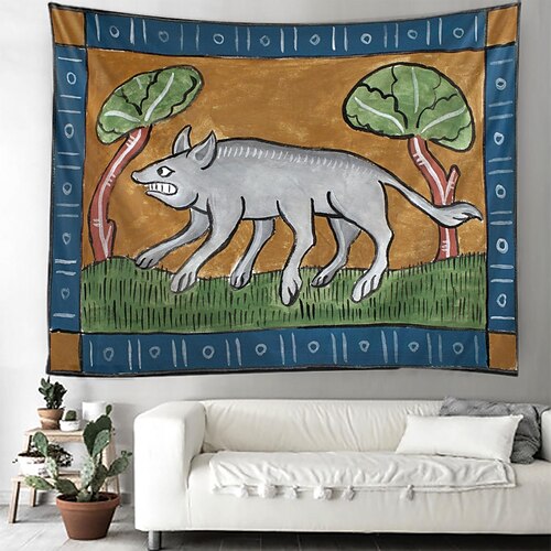 

Medieval Animal Hanging Tapestry Wall Art Large Tapestry Mural Decor Photograph Backdrop Blanket Curtain Home Bedroom Living Room Decoration