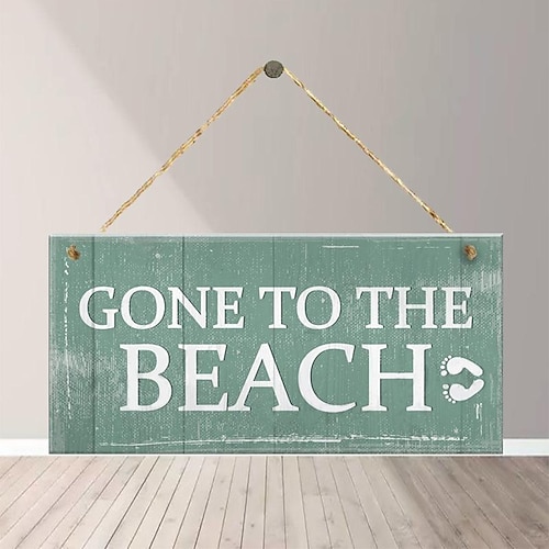 

1pc Beach Wall Hanging, Beach Pattern Plaque Sign Wll Decor Accessories, For Pet Shop Cafe Room Decor Household Items 4''x8'' (10cmx20cm)