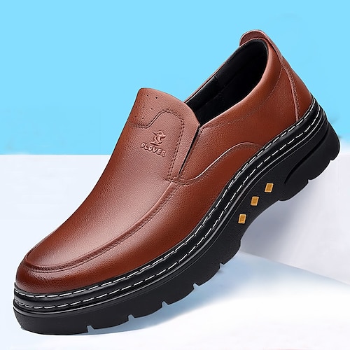 

Herren Outdoor Übergrössen Leder-Loafer Geschäftlich Brautkleider schlicht Outdoor Täglich Leder Schwarz Braun Sommer Frühling