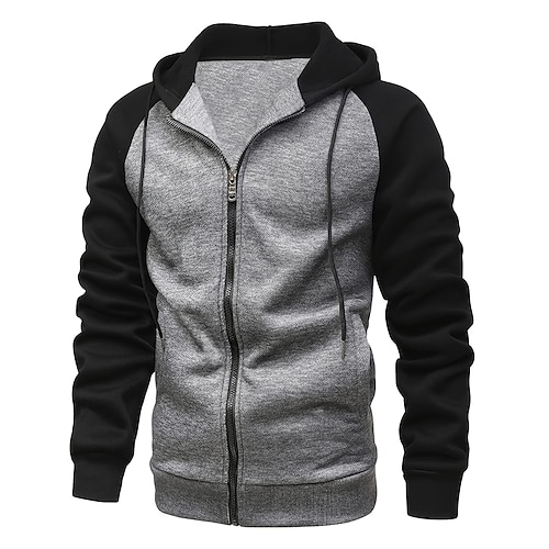 

sudadera con capucha para hombre casual mangas raglán sueltas con cremallera sudadera con capucha