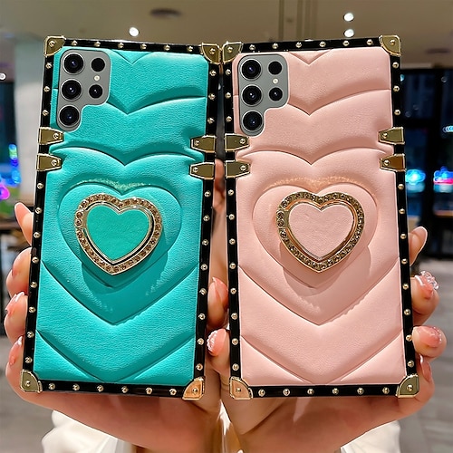 

teléfono Funda Para Samsung galaxia Funda Trasera S23 S22 S21 S20 Plus Ultra A73 A53 A33 Marco Antigolpes Caballete Bordes suaves Corazón Color sólido TPU ordenador personal