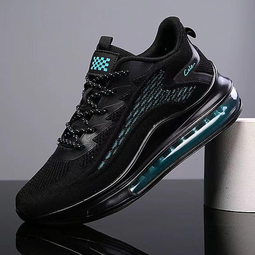 

Men's Sneakers Flyknit Shoes Dad Shoes Sporty Casual Outdoor Daily Running Shoes Tissage Volant Breathable Black White Dark Blue Color Block Summer