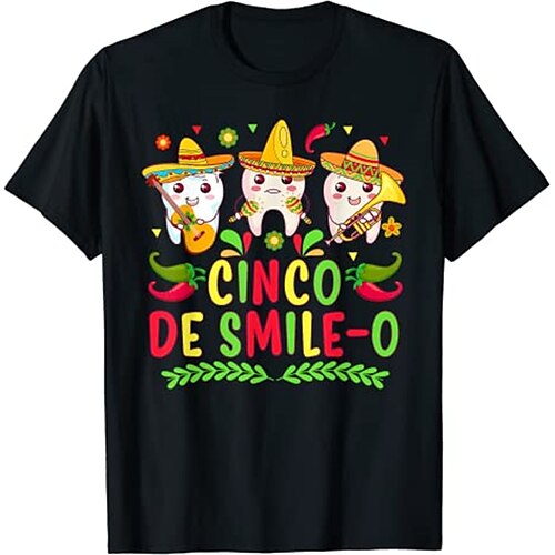 

mexican tee cinco de mayo fiesta t-shirt print street style t-shirt für männer frauen unisex erwachsene heißprägung 100 % baumwolle lässig täglich