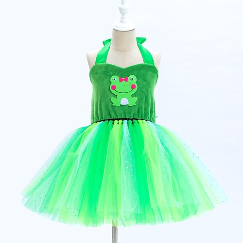 

Animal Vestidos Traje de cosplay Disfraz de animales Niños Chica Cosplay Casual Festival / Vacaciones Organdí Coral Velve Verde Trébol Fácil Traje carnaval