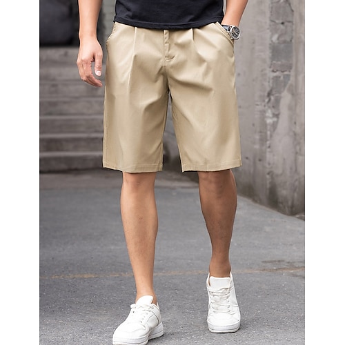 

Homme Short Short Chino Bermuda Short kaki Poche Plein Confort Respirable Extérieur du quotidien Sortie Mélange de Coton Décontractées Kaki