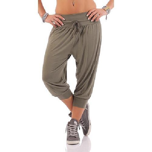 

Per donna Pantaloni da yoga A cordoncino Tasche laterali Harém Fasciante in vita Traspirazione umidità Yoga Fitness Pilates Pantaloni capri Nero Verde militare Grigio Elastene Gli sport Abbigliamento