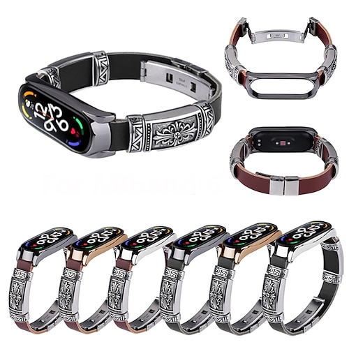 

Correa de reloj inteligente de traje de una pieza compatible con xiaomi band 7 6 5 4 3 2 correa de reloj inteligente pulsera de repuesto de bucle de cuero