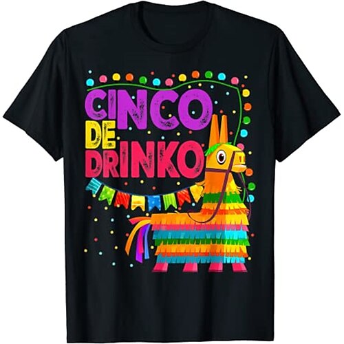 

camiseta mexicana cinco de mayo fiesta camiseta estampada estilo callejero camiseta para hombres mujeres unisex adultos estampado en caliente 100% algodón casual diario