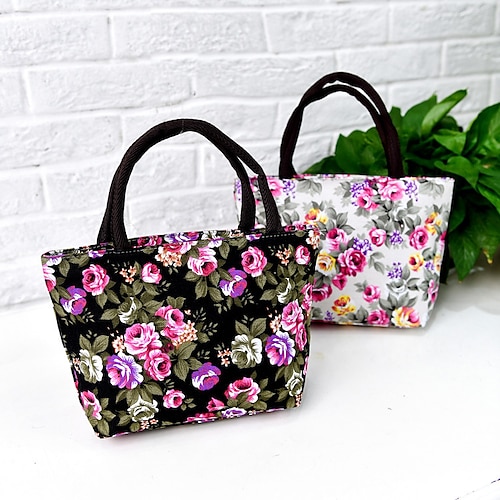 

Nouveau sac pour femme mode version japonaise et coréenne sac à main en toile simple grand sac fleur sac à bandoulière pour femme sac à main