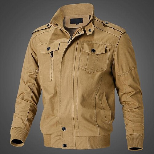 

giacca casual da uomo con zip e bottoni sul risvolto