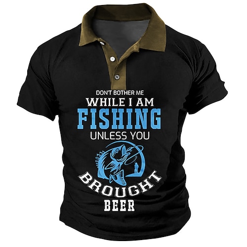

Per uomo Polo con bottoni POLO Camicia da golf Golf Alfabetico Stampe astratte Per la pesca Collo ripiegabile Nero Verde Esterno Strada Maniche corte Stampa Abbigliamento Sportivo Di tendenza