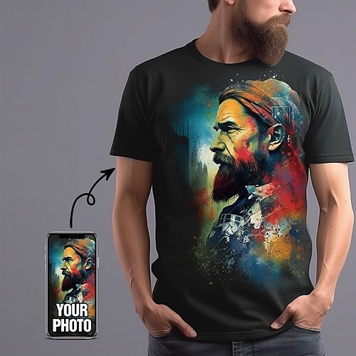 

Camiseta personalizada para hombre, diseña tus propias camisetas personalizadas, camiseta con estampado completo, regalos personalizados