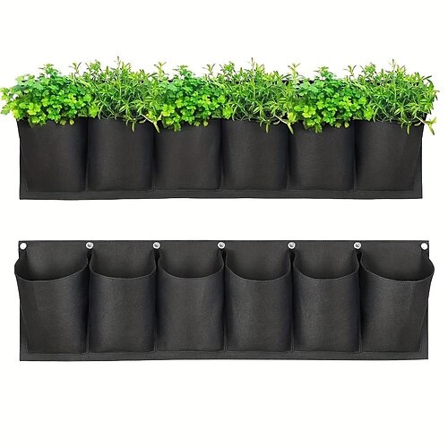 

borsa per appendere piante con fioriera verticale a 6 tasche appendiabiti per piante da giardino per la decorazione della casa vaso per la coltivazione di semi di fiori, vasi, fioriere &amplificatore;