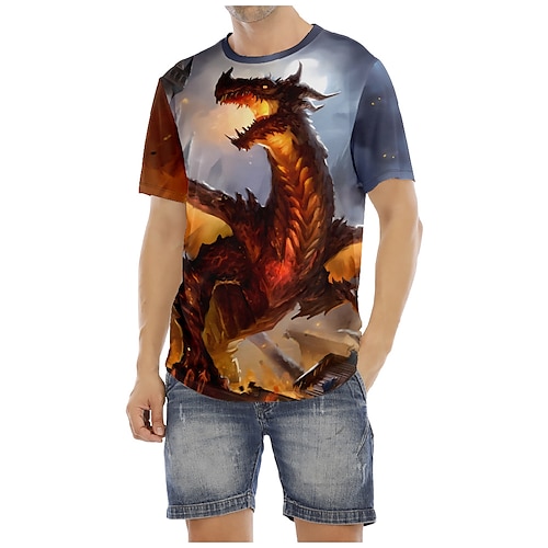 

Dungeons Dragons Gragon T-shirt Cartoon Manga Anime Graphic T-shirt For Men's Women's Unisex Adults' 3D Print 100% Polyester Casual Daily