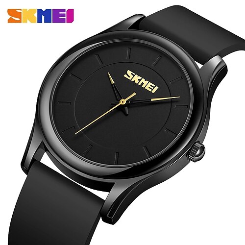 

Reloj de cuarzo skmei para hombre, reloj de pulsera analógico deportivo minimalista elegante, resistente al agua, resistente a los arañazos, correa de silicona, reloj de cuarzo