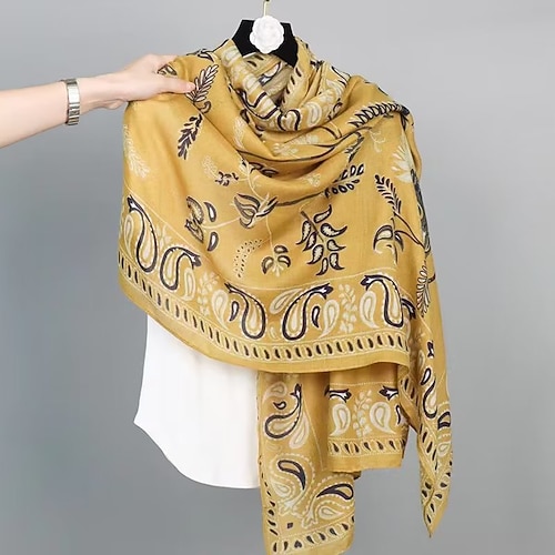 

bohemia langt skjerf for kvinner utendørs strand solkrem print wrap kvinnelig mykt sjal