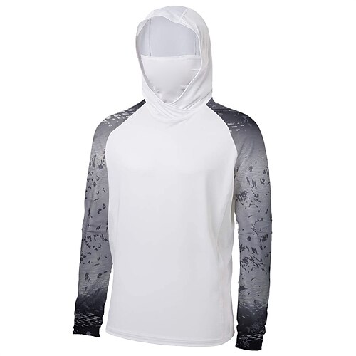 Men's Fishing Shirt Hooded Outdoor Long Sleeve UPF50+ UV Protection  Breathable Quick Dry Lightweight Top Summer Spring Outdoor Fishing Dark  Grey Yellow Light Green 2024 - $23.99