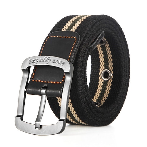 

Men's Canvas Belt Frame Buckle Black Green Canvas Alloy Retro Traditional Plain Daily Wear Going out Weekend