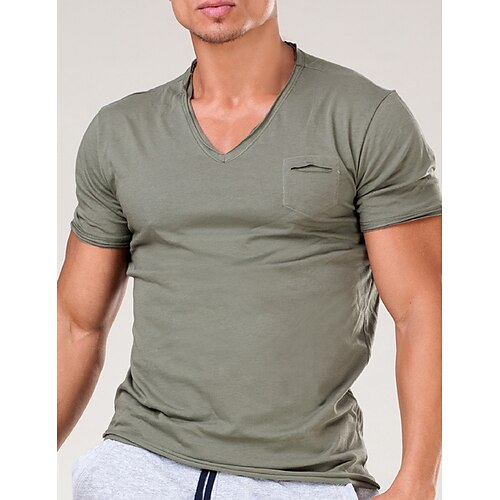 

Herre T-shirt Tee Top Vanlig V-hals Gade Ferierejse Kort Ærme Tøj Mode Designer Basale