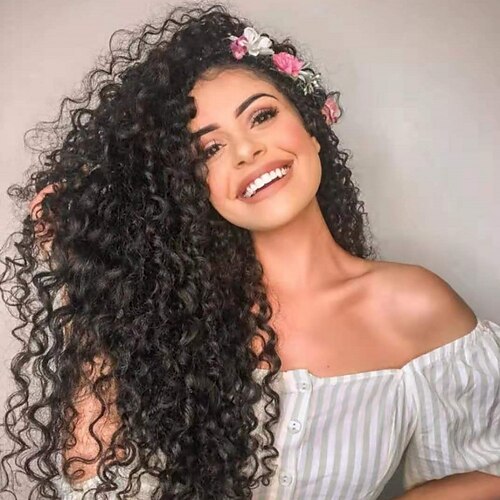 

capelli umani 13x4 parrucca anteriore in pizzo parte libera capelli brasiliani parrucca nera riccia densità 130% con capelli del bambino glueless pre-pizzicato per parrucche per donne nere parrucca di