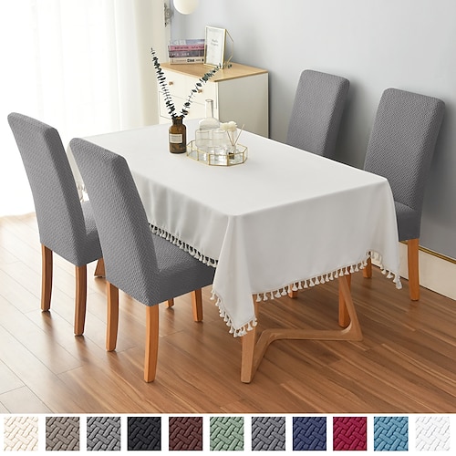 

4 piezas funda para silla de comedor funda elástica para asiento de silla spandex con protector inferior elástico para comedor ceremonia de boda lavable duradero