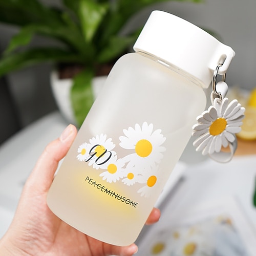 

Taza de agua con margaritas, taza de vidrio para mujer, taza esmerilada simple y fresca coreana portátil ins, taza creativa personalizada de la serie sen