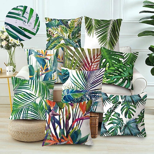 

Outdoor Waterproof Pillow Cover Plant Green for Patio Garden Sofa Couch Livingroom 1pc