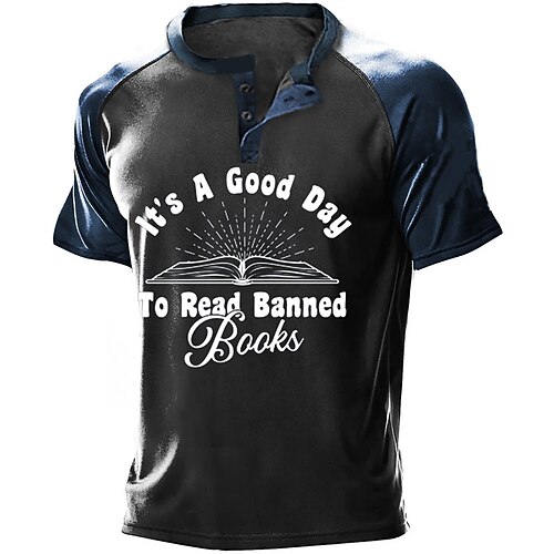 

Per uomo Camicia Henley Maglietta Raglan Pop art Alfabetico Libro Henley Abbigliamento Stampa 3D Esterno Giornaliero Manica corta Bottone giù Stampa Di tendenza Originale Comodo