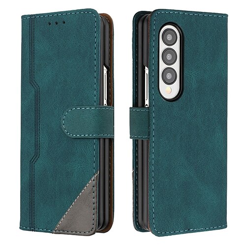 

téléphone Coque Pour Samsung Galaxy Coque Intégrale Z Fold 4 Z Fold 3 Avec porte-cartes Flip magnétique Couleur Pleine PC faux cuir