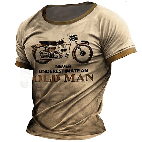 

Herre T-shirt Grafisk Motorcykel Rund hals Tøj 3D-udskrivning udendørs Daglig Kortærmet Trykt mønster Mode Designer Årgang