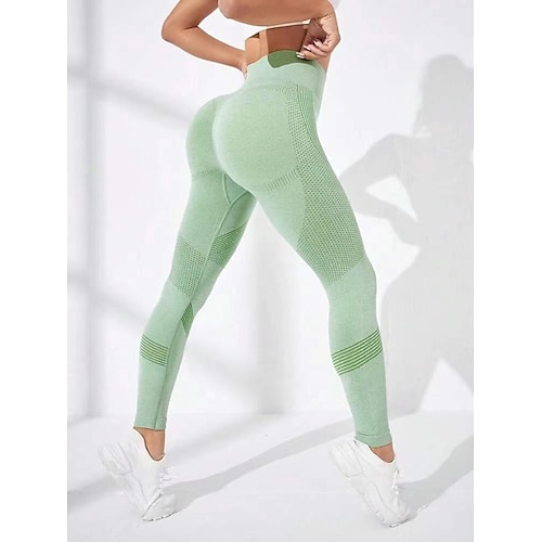 

Dame Leggings Scrunch Butt Bootcut Midjekontroll Rumpeløft 4-veis strøk Høy Midje Yoga & Danse Sko Trening Treningsøkt Strømpebukse Fargeblokk Svart Rosa Vin Spandex sport Sportsklær