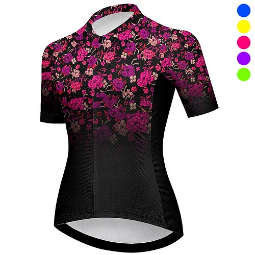 

21Grams Damen Radtrikot fahrradbekleidung Fahrradtrikot Kurzarm Fahhrad Shirt mit 3 Gesäßtaschen MTB Mountain Rennrad Atmungsaktiv Feuchtigkeitsableitung Schnelltrocknend Reflexstreiffen Gelb Rosa Rot