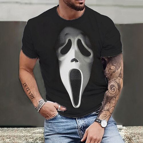 

Herre T-shirt Grafisk Grimasse Rund hals Tøj 3D-udskrivning udendørs Daglig Kortærmet Trykt mønster Mode Designer Årgang