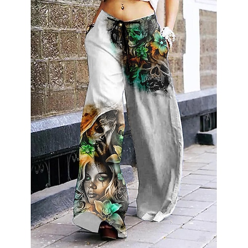 

Y2K Punk Gothic Gerade Hose Schlabberhose Zurück zur Schule Anime Vordertasche Streetstyle Hosen Für Damen Erwachsene 3D-Druck Venezianisch Täglich