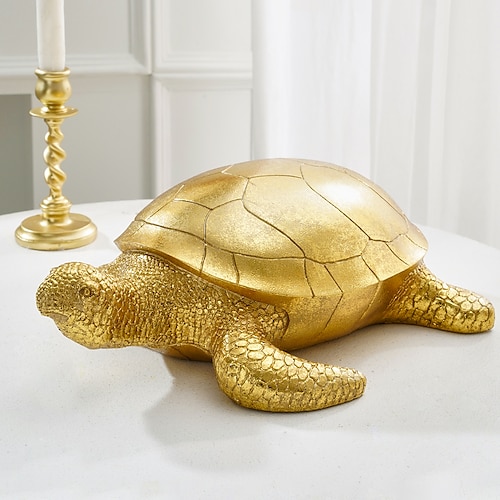 

Large Tortoise Jewelry Home Decoration Living Room Decoration Gold Foil Silver Foil Tortoise Resin Crafts Gifts 1PC