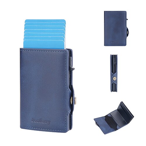 

Per uomo A portafoglio Portafoglio porta carte di credito pelle sintetica Ufficio Giornaliero Decorazioni in rilievo Tinta unica Marrone Scuro Nero Blu