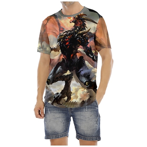 

Donjons Dragons Gragon Manches Ajustées Animé Art graphique Tee-shirt Pour Homme Femme Unisexe Adulte Impression 3D 100 % Polyester Casual Quotidien