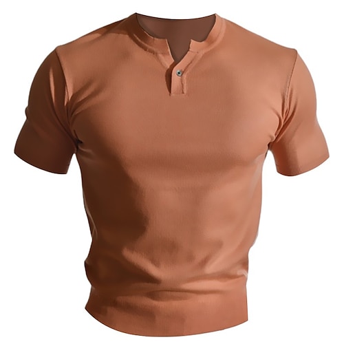 

Per uomo Camicia Henley T-shirt Liscio Henley Strada Da mare Maniche corte Pulsante Abbigliamento Di tendenza Originale Essenziale
