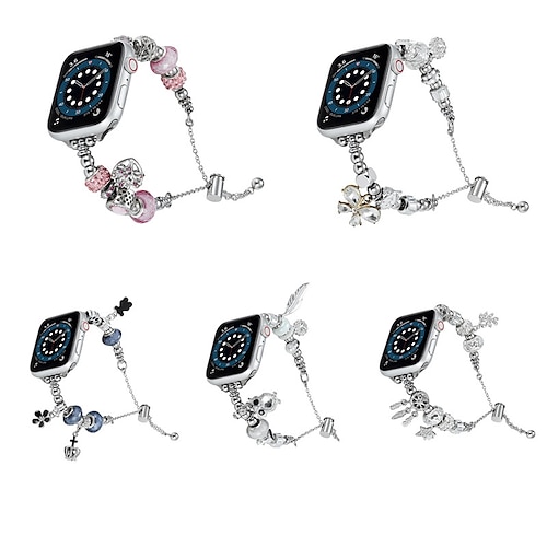 

Jewelry Bracelet Compatible with Apple Watch band 38mm 40mm 41mm 42mm 44mm 45mm 49mm Women Crystal Cute Beads Strap Replacement Wristband for iwatch Series Ultra 8 7 6 5 4 3 2 1 SE