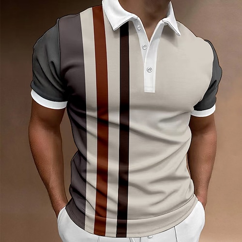 

Homens Polos de botões Camiseta Polo Casual Feriado Lapela Manga Curta Moda Básico Bloco de cor Botão Verão Normal Vermelho Azul Verde Cinzento Cinzento Polos de botões