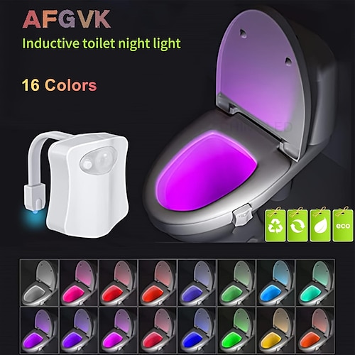 

PIR Motion Sensor Toilet Seat Night Light 16Colors Waterproof Backlight For Toilet Bowl LED Luminaria Lamp WC Toilet Light