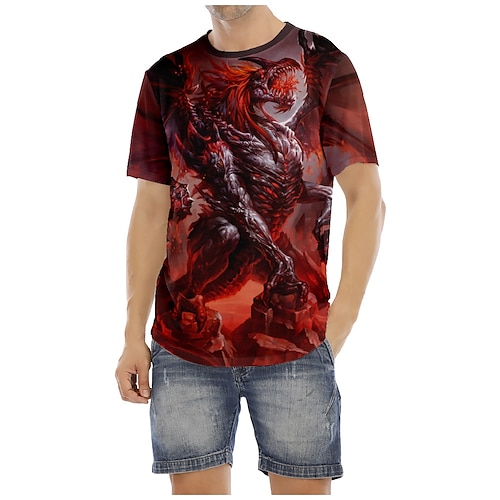 

Dungeons & Dragons Gragon T-shirt Tegneserie Manga Anime Grafisk T恤衫 Til Herre Dame Unisex Voksne 3D-udskrivning 100% Polyester Afslappet / Hverdag