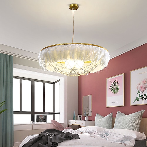 

60 cm Design unico Luci Pendenti Metallo Piume LED Stile nordico 110-240 V